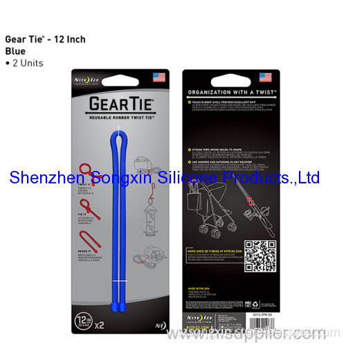 Size 12",30.48cm Reuse Silicone Gear Tie With Any Solid Color